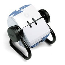 Rolodex Open Metal Rotary File 2-1/4"x4" 500 Cards Black w/ Dividers