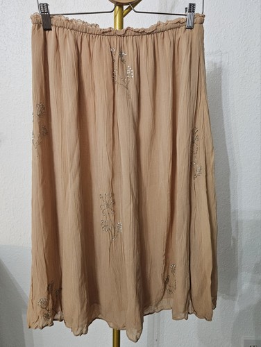 Zara Glitzer Midi Rock, taupe braun Größe M - Bild 3 von 12