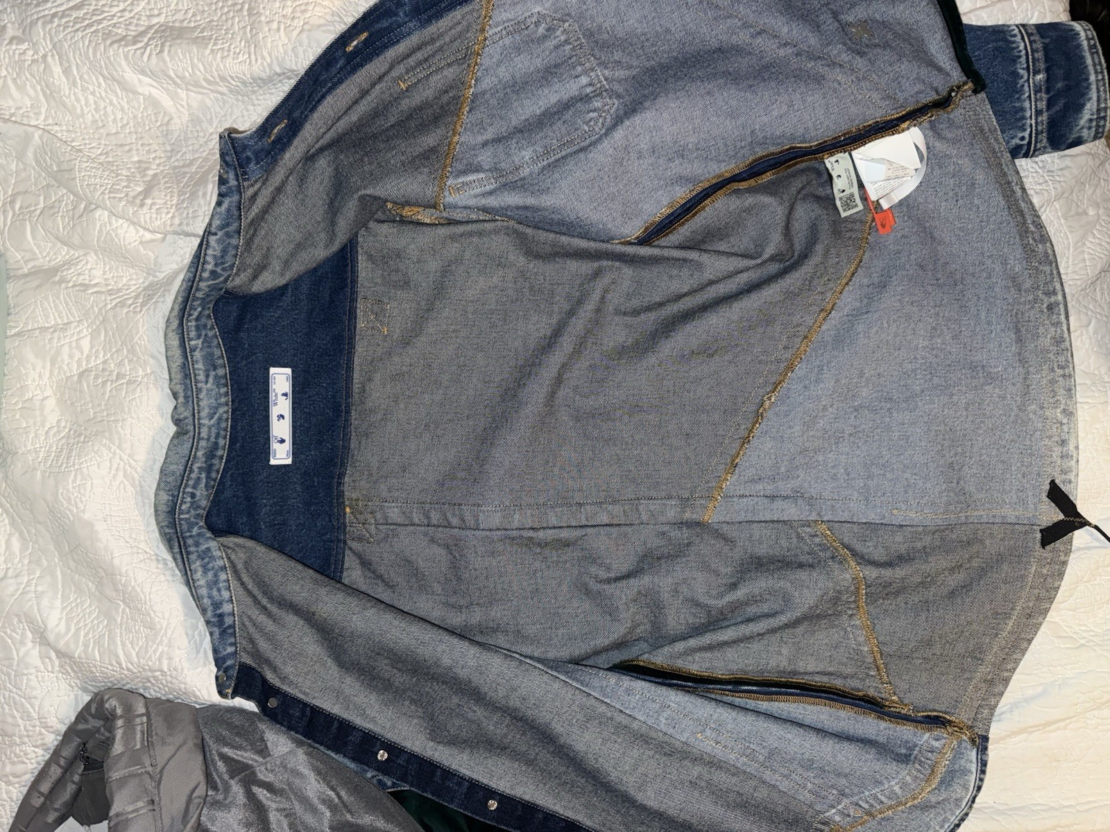 OFF WHITE Virgil Abloh denim patchwork jacket FAL… - image 3