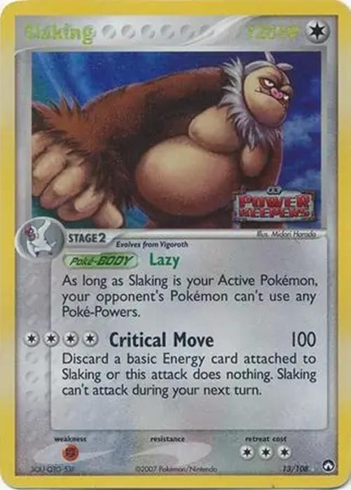 Slaking - 13/108 - Pokemon Power Keepers Reverse Holo Rare NM