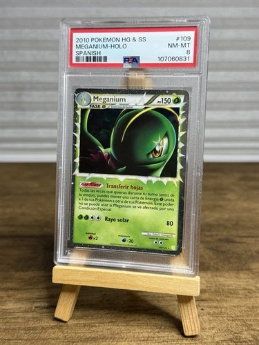 Meganium 109/123 Holo Rare Prime HeartGold SoulSilver - SPANISH - Pokemon PSA 8