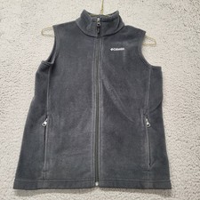 Columbia Steens Mountain Fleece Vest Boys Large Dark Gray Fleece Outdoor Hiking