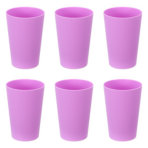 6 Stück Kunststoff Trinkbecher, 8,8 Unzen Unzerbrechliche Wasserbecher, Helllila - Bild 1 von 7