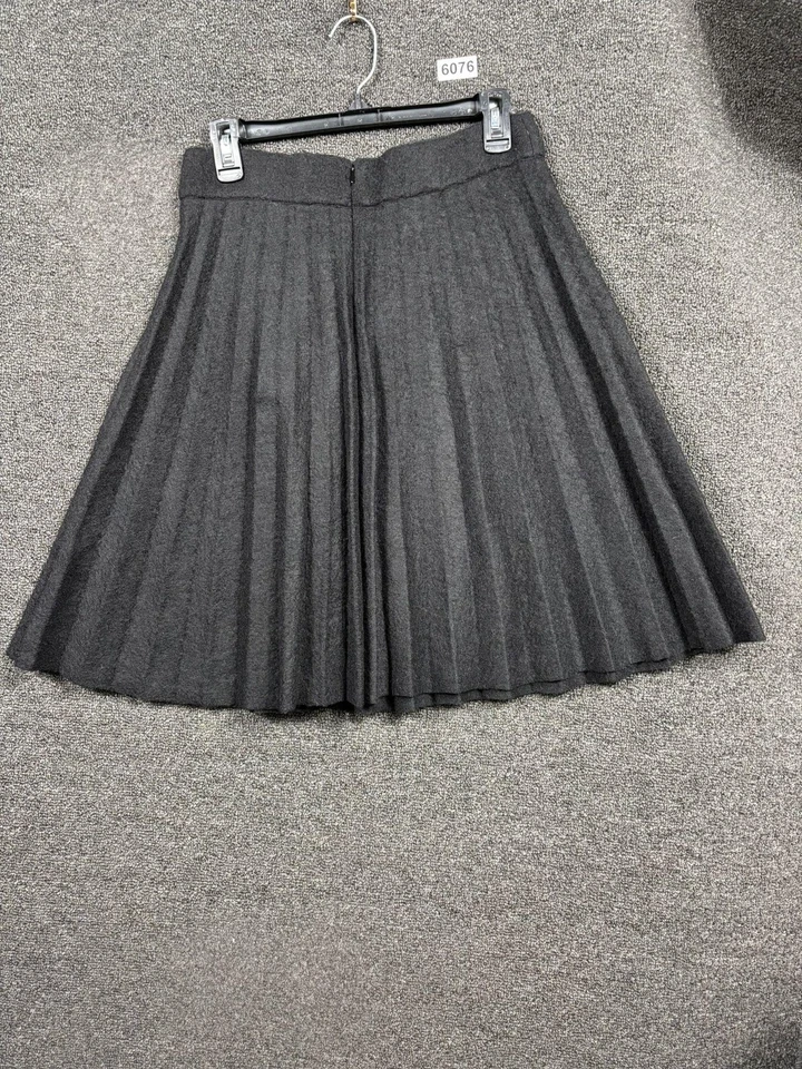 Falda Emporio Armani para mujer IT 40 US 6 gris plisada mezcla de lana línea A hecha en Italia Foto 2 de 4