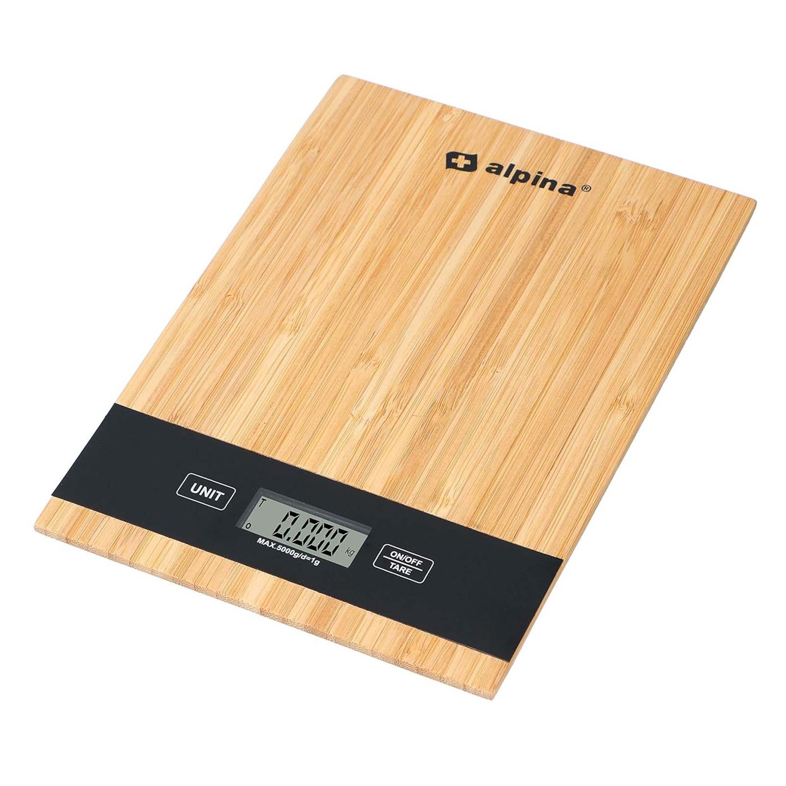 Balance de cuisine Alpina précise au gramme plateau bambou 5kg