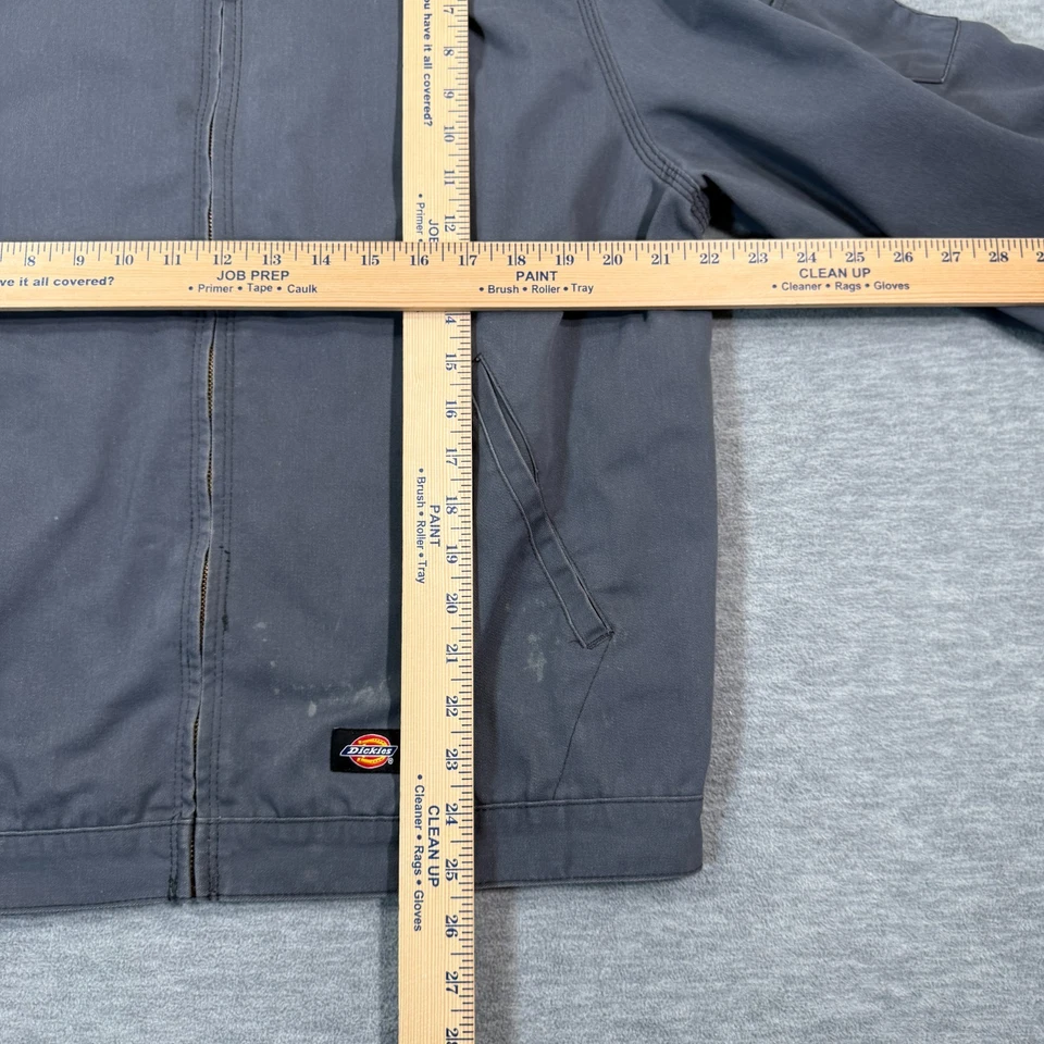 Chaqueta Dickies Para Hombre S/M Gris Lona Utilidad Ropa de Trabajo Tareas Cremallera Peso Pesado Foto 4 de 4