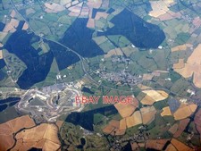 PHOTO  SILVERSTONE CIRCUIT AND VILLAGE AN AERIAL VIEW WITH THE VILLAGE AND RACIN