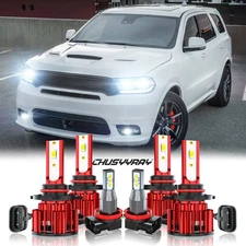 For Dodge Durango 2016- 2019 2020 - 6X Combo LED Headlight + Fog Light Bulbs Kit
