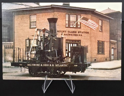 #ad #ad Bamp;O Atlantic 1832 Locomotive Mt. Clare Station Baltimore MD Postcard $9.95