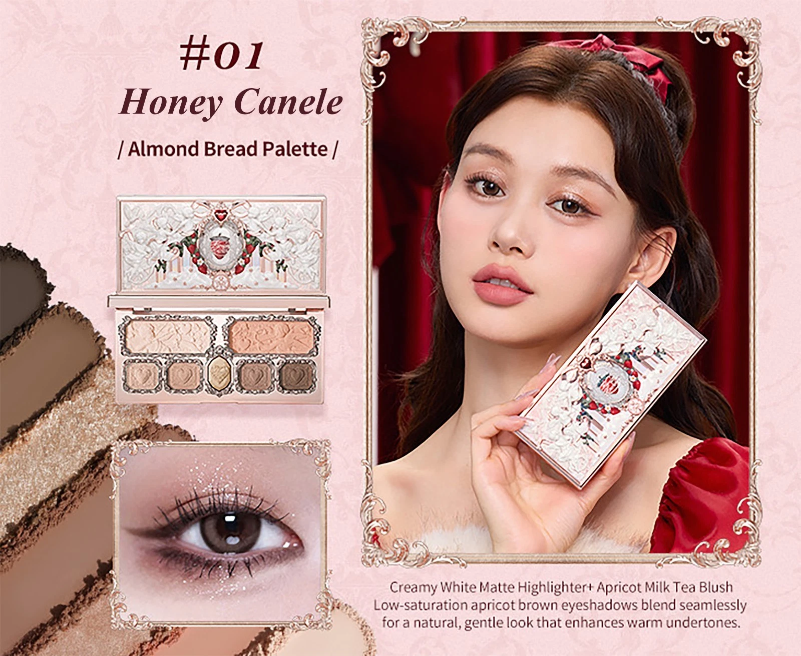 Makeup Eyeshadow Palette - 01 Honey Canele