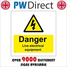 SIGN Danger Live Electrical Equipment Warning Shock Risk Hazard Wires WS080F