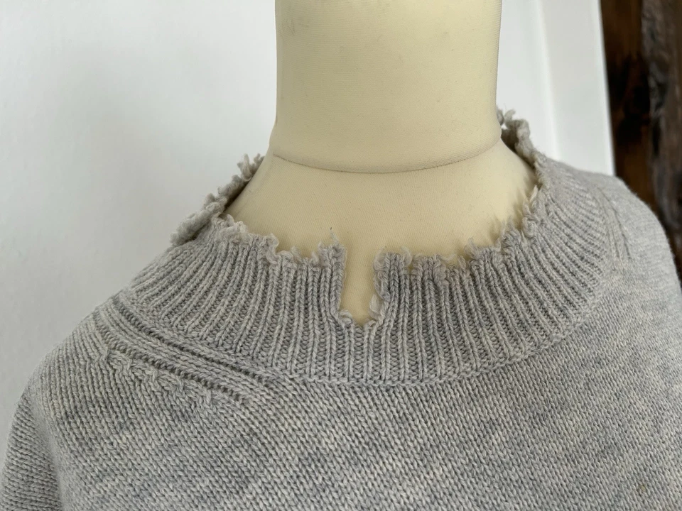 Helmut Lang Pullover Im Destroyed Look Grau Gr. S Top Zustand - Bild 4 von 4