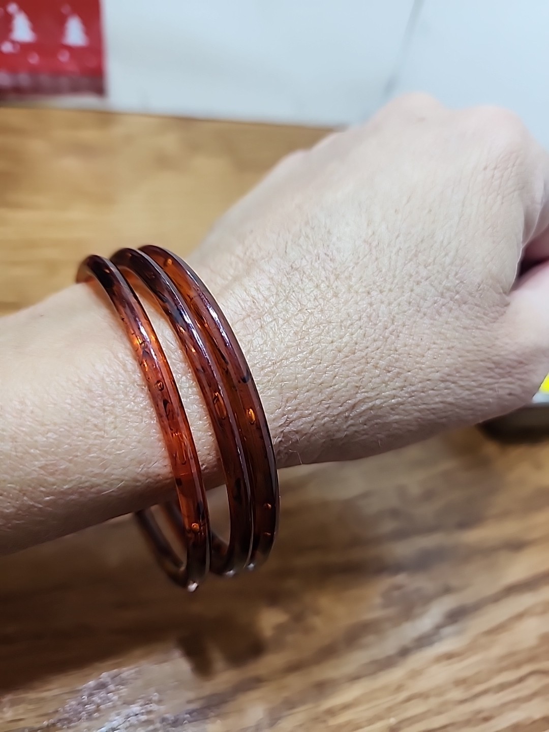 3 Rootbeer Bakelite  Bangle Bracelets Beautiful - image 4