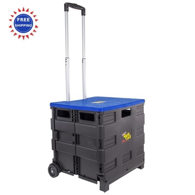Quik Cart Collapsible Rolling Crate on Wheels 80 lb Capacity Heavy Duty dbest