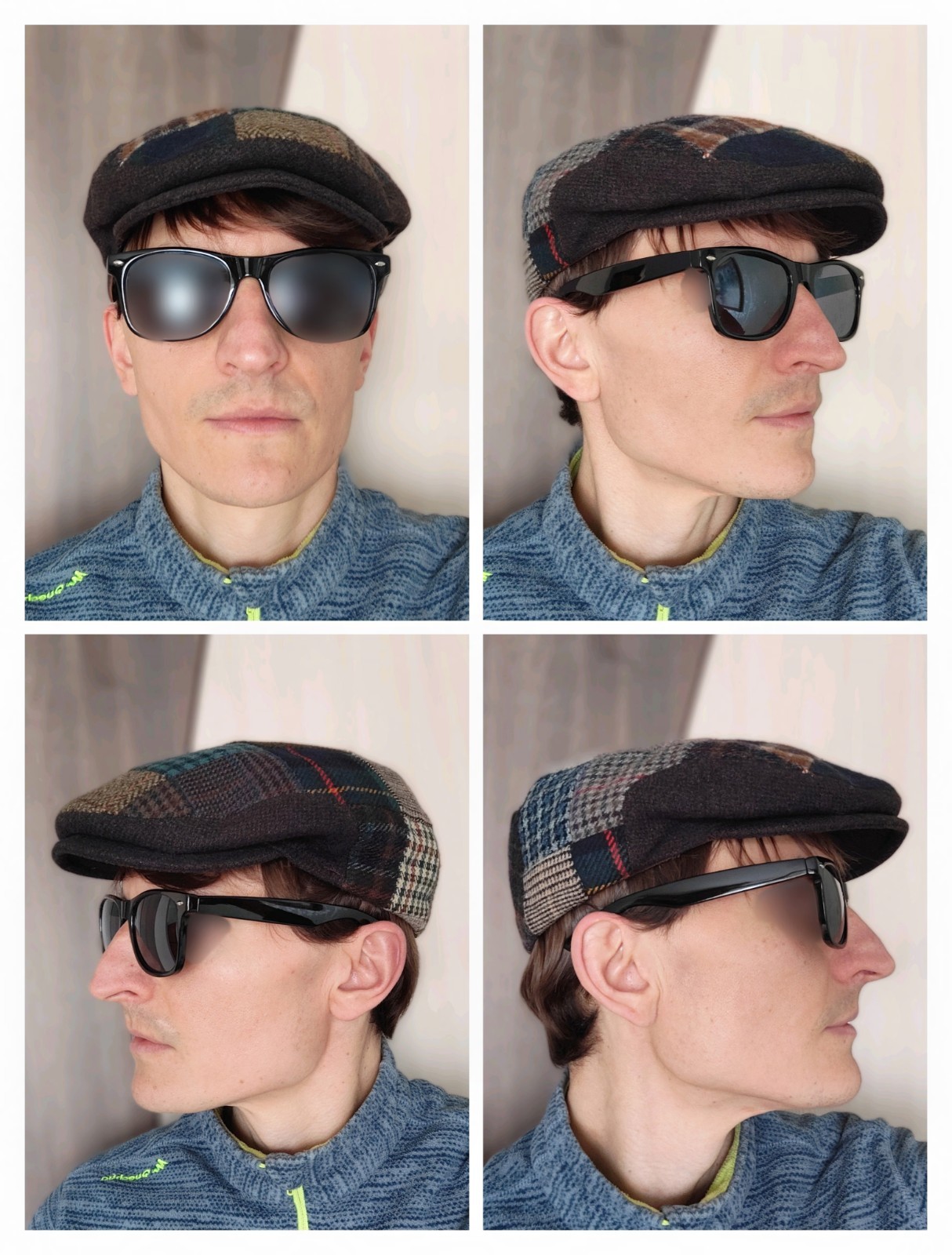 Framar Italy Patchwork Wool Blend Flat Cap Ivy Ha… - image 2