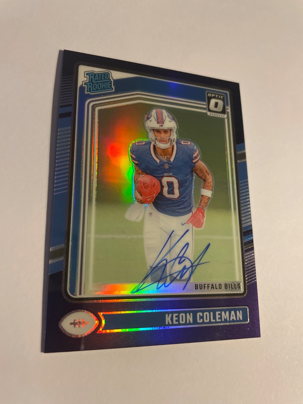 2024 Optic Keon Coleman Bills Rated Rookie-PURPLE AUTO /35