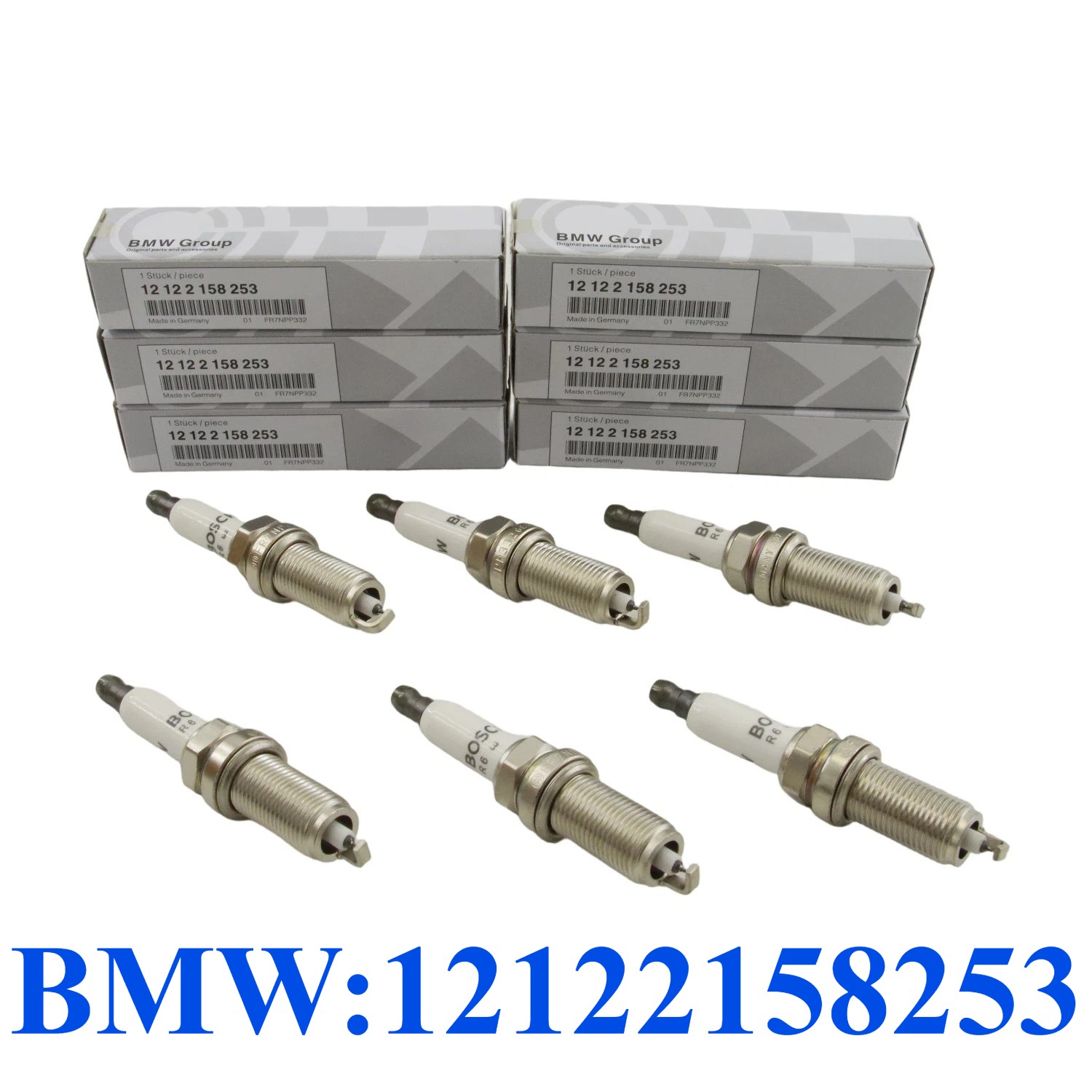 Genuine 12122158253 6x Spark Plugs For BMW Laser N51/N52 E60 E70 E83 E90