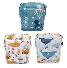 NEW Baby Goal Nursery Reusable Swim Diapers Adjustable 0-8 Months 3 Pack