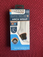 Copper Fit Plantar Fascia Arch Support Wrap Rapid Relief Sleeve Hot/Cold Therapy