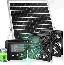Solar-Powered Chicken Coop Exhaust Fan with Battery  Smart Sensing   25W Solar