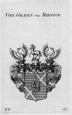 1820 - Voit Rieneck Wappen Adel coat of arms heraldry Heraldik crest Kupferstich