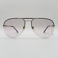 Jaguar eyeglasses Men Ladies Oval Black Gold Flyer Mod. 373 Vintage 80s NOS