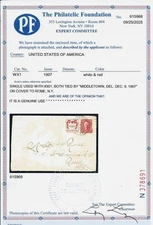 CHRISTMAS SEAL (Scott #WX1) tied on 1907. 12. 9. COVER with PF CERTIFICATE