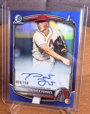 2025 Bowman Draft Patrick Forbes 1st Auto True Blue /150 Diamondbacks