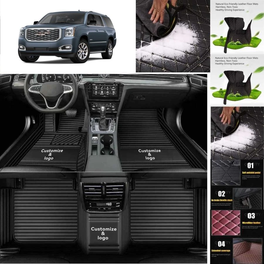 For GMC Yukon XL Car Floor Mats Luxury Waterproof Liners Carpets Cargo Custom - Изображение 2 из 4