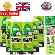 Intensely Refreshing Zingy Lime Shower Gel 6x250ml - All-Natural, Formula 7.33 per litre