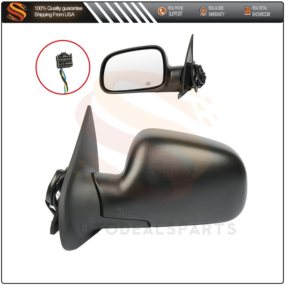 Mirror Fits 1999-2004 Jeep Grand Cherokee Left Side Power Heated Black Textured