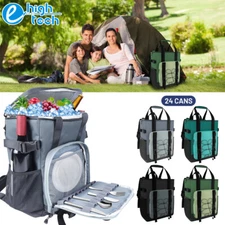24 Cans Backpack Cooler Insulated Leakproof Camping Picnic Waterproof Lunch Bag