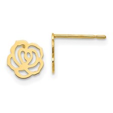 Real 14kt Yellow Gold Madi K Children's Flower Post Earrings