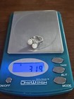 Pearl Diamond Bypass 14k White Gold  Ring, Sz 2, , 925 Silver Pearl Earrings  — photo 8