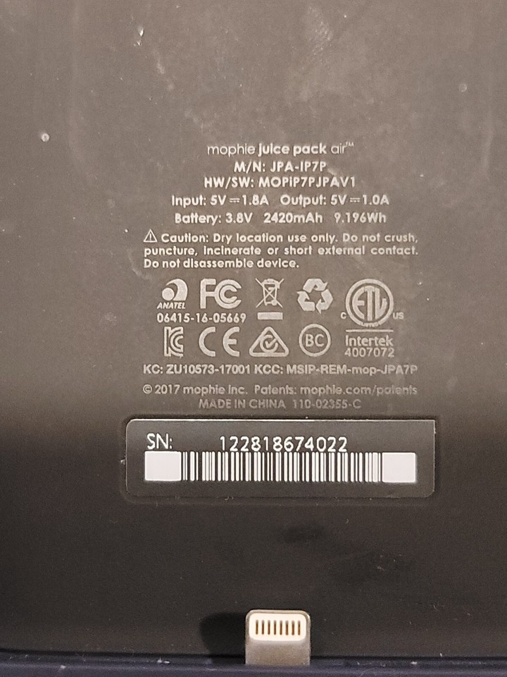 Mophie Juice Pack Air JPAiP7P Red Blue Wireless Charging Battery Case