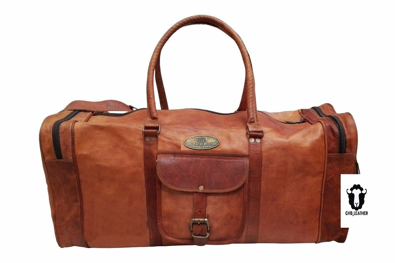 Hombre Cuero Lona Mejor Bolsa Para Equipaje de Viaje Gimnasio Vintage Fin Semana