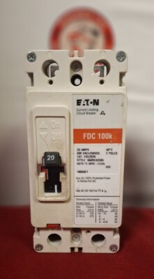 EATON FDC2020 100K 20Amp 2 Pole Molded Case Circuit Breaker SHIPS SAME DAY