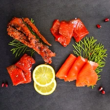 Smoked Salmon Sampler Gift Basket Gourmet Food Box for Family Seafood Gifts