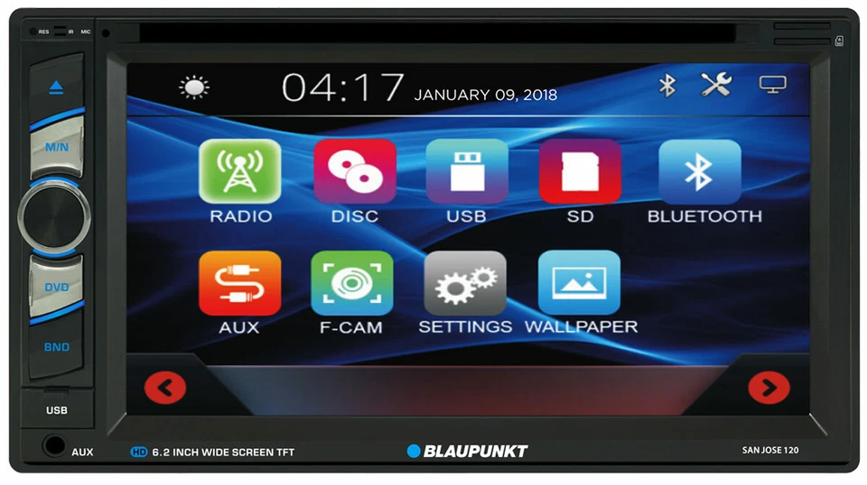 CAR 6.2" 2 DIN TOUCHSCREEN DVD BLUETOOTH - BLAUPUNKT SANJOSE120 + REAR CAM 30BK - Image 4 of 4