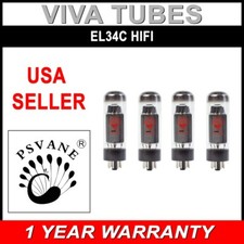 Ip Matched Quad (4 pcs) Psvane EL34C HiFi EL34-C Hi-Fi Vacuum Tubes - USA Seller