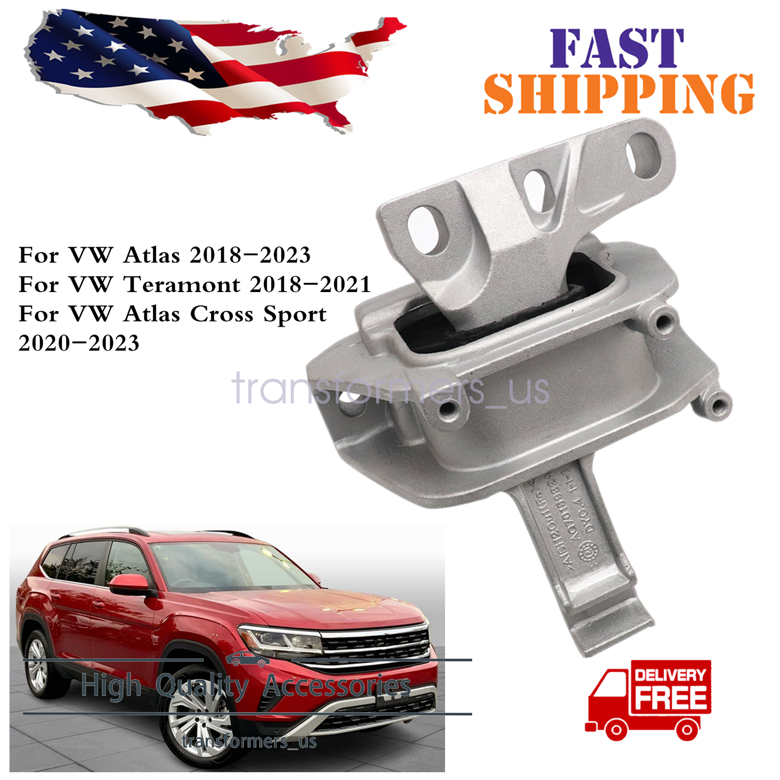 Volkswagen Atlas Cross Sport Teramont 2018-23 Right Engine Mount Replacement