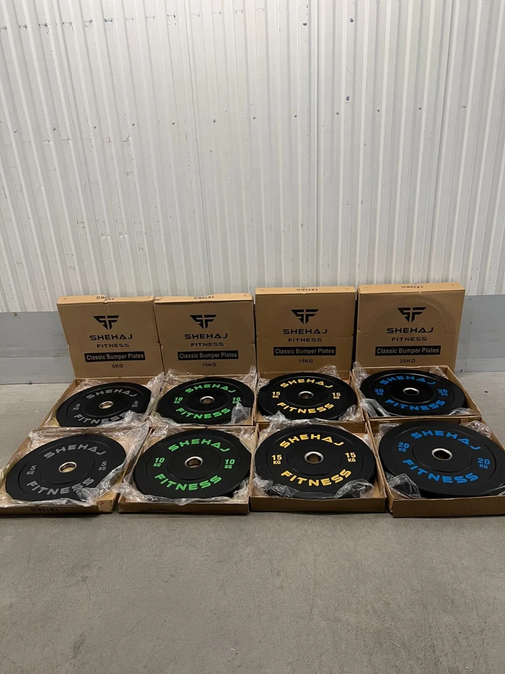 Set 100KG Paracolpi Piastre Pesi Olimpiche in Gomma Palestra Sollevamento Pesi CrossFit - Immagine 4 di 4