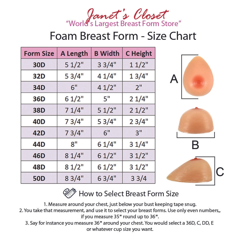 38DD/40D/42C Silicone Narrow Breast Forms Crossdresser Transgender Breast  Cancer