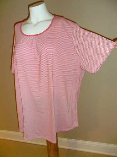 Just my Size Women's plus Scoop neck short sleeves Tee Striped Red 5X NWOT - Picture 10 of 11