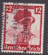 Germany 1935 Black Forest Costume 12pf + 6pf Fine Used SG 590 VGC