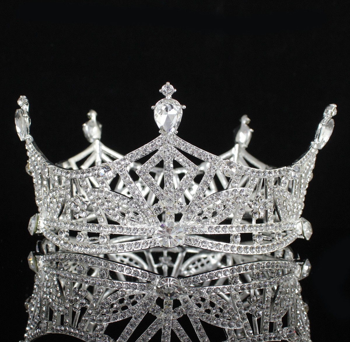 Miss America Crown Clear Austrian Rhinestone Hair Tiara Pageant