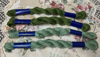 Lot of 4 Green Craftways Needlework Thread # 5 Pearl Egyptian Cotton 431 467