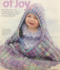 Colourful Baby Papoose DK KNITTING PATTERN - 60x70cm