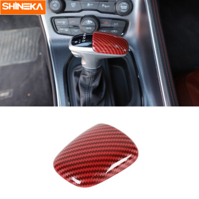 Red Carbon Fiber Gear Shift Knob Head Cover Trim For Dodge Challenger/Charger