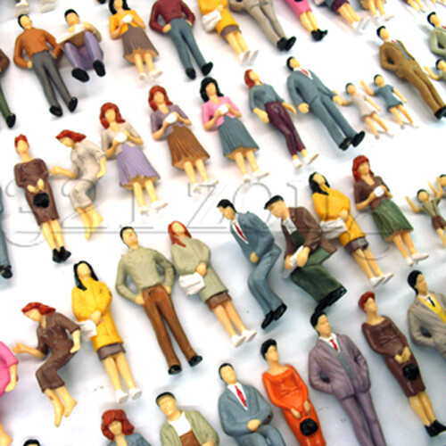 100 Stk. Figuren sitzend stehend 1:25 1:24 Spurweite G Figuren Modelleisenbahn - Bild 2 von 3